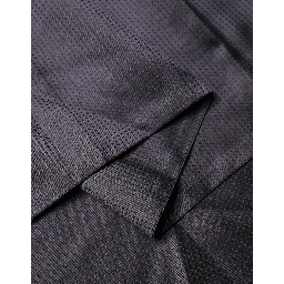Black Satin Silk Fringes Neck Foulard Scarf