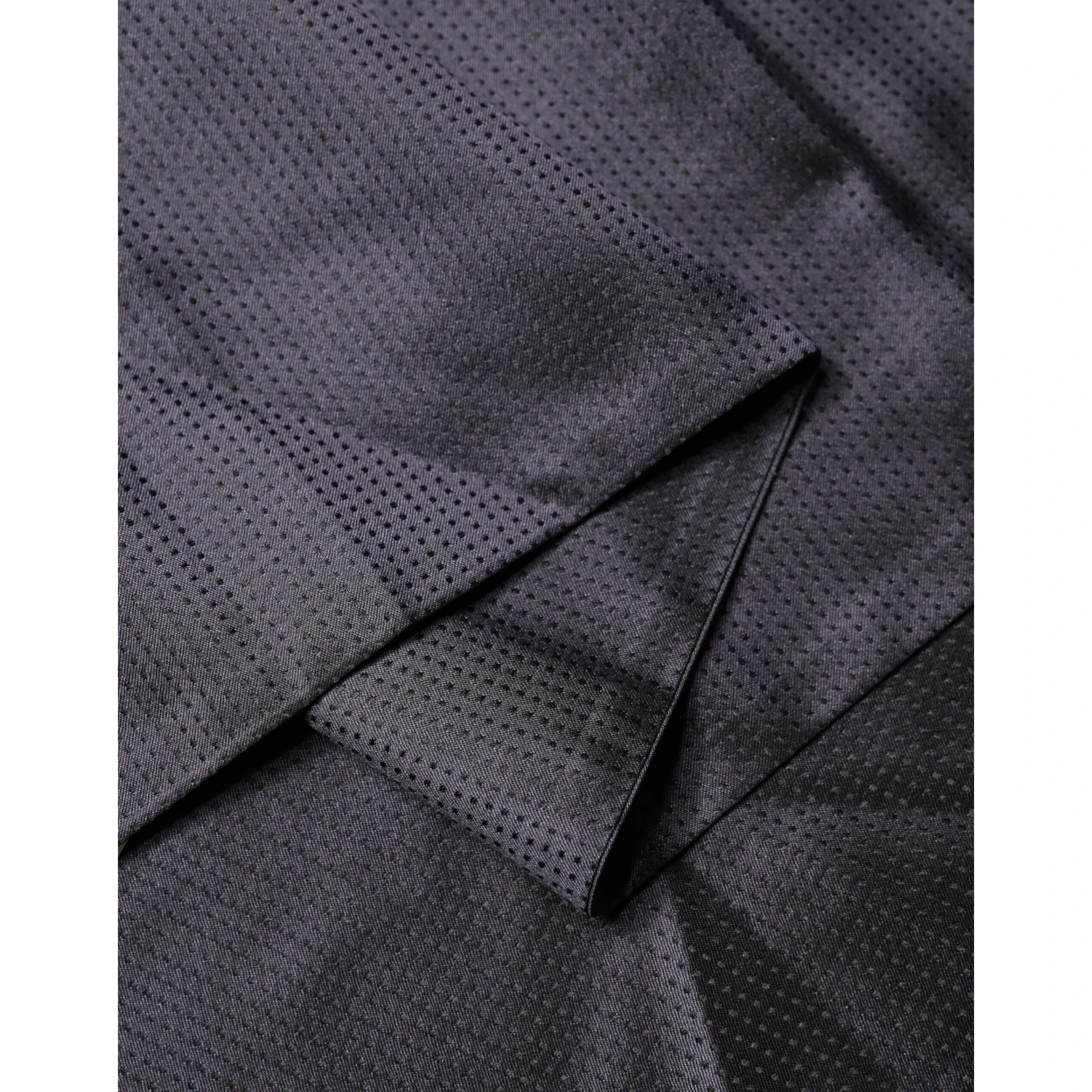 Black Satin Silk Fringes Neck Foulard Scarf