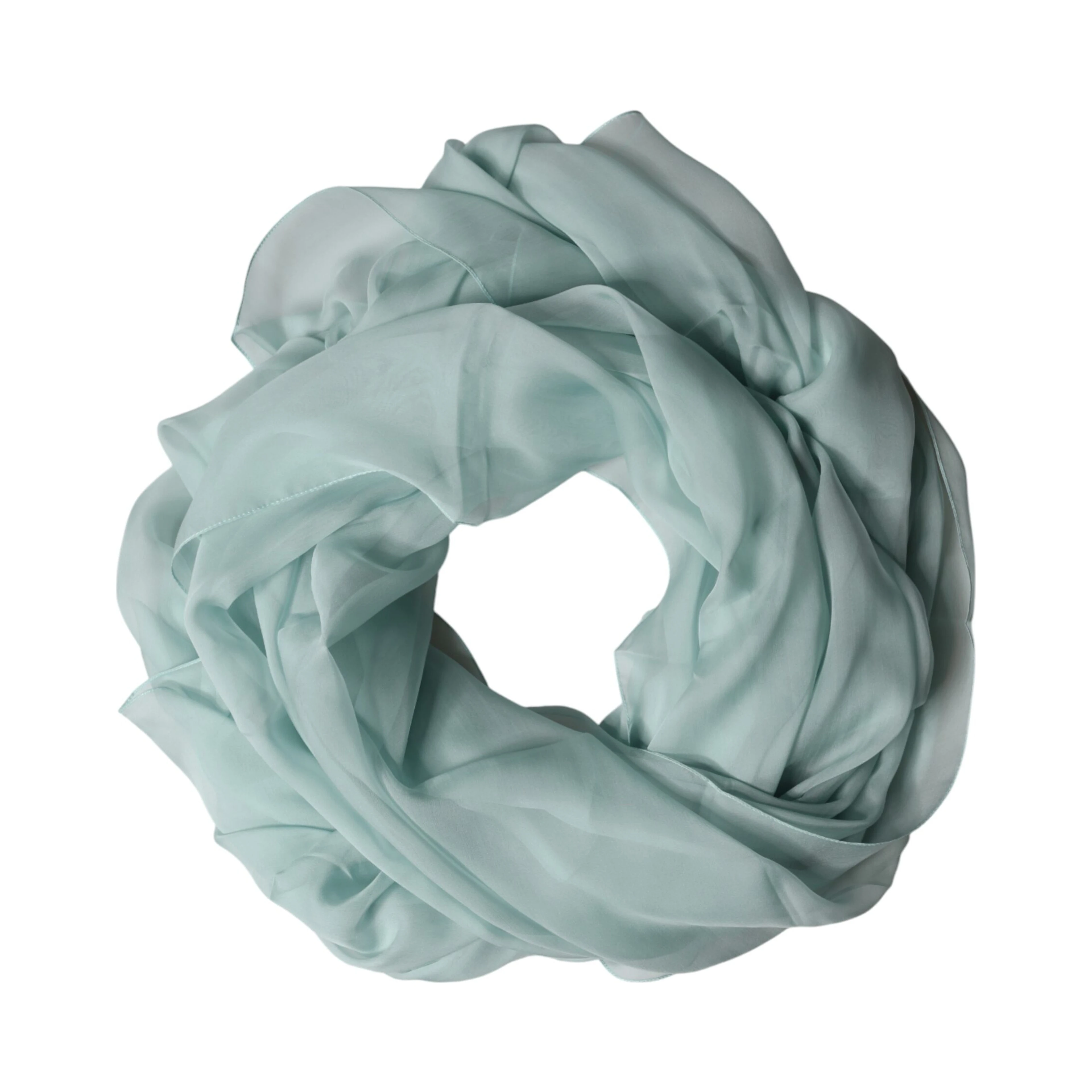 Light Teal Silk Stole Neck Wrap Shawl  Scarf