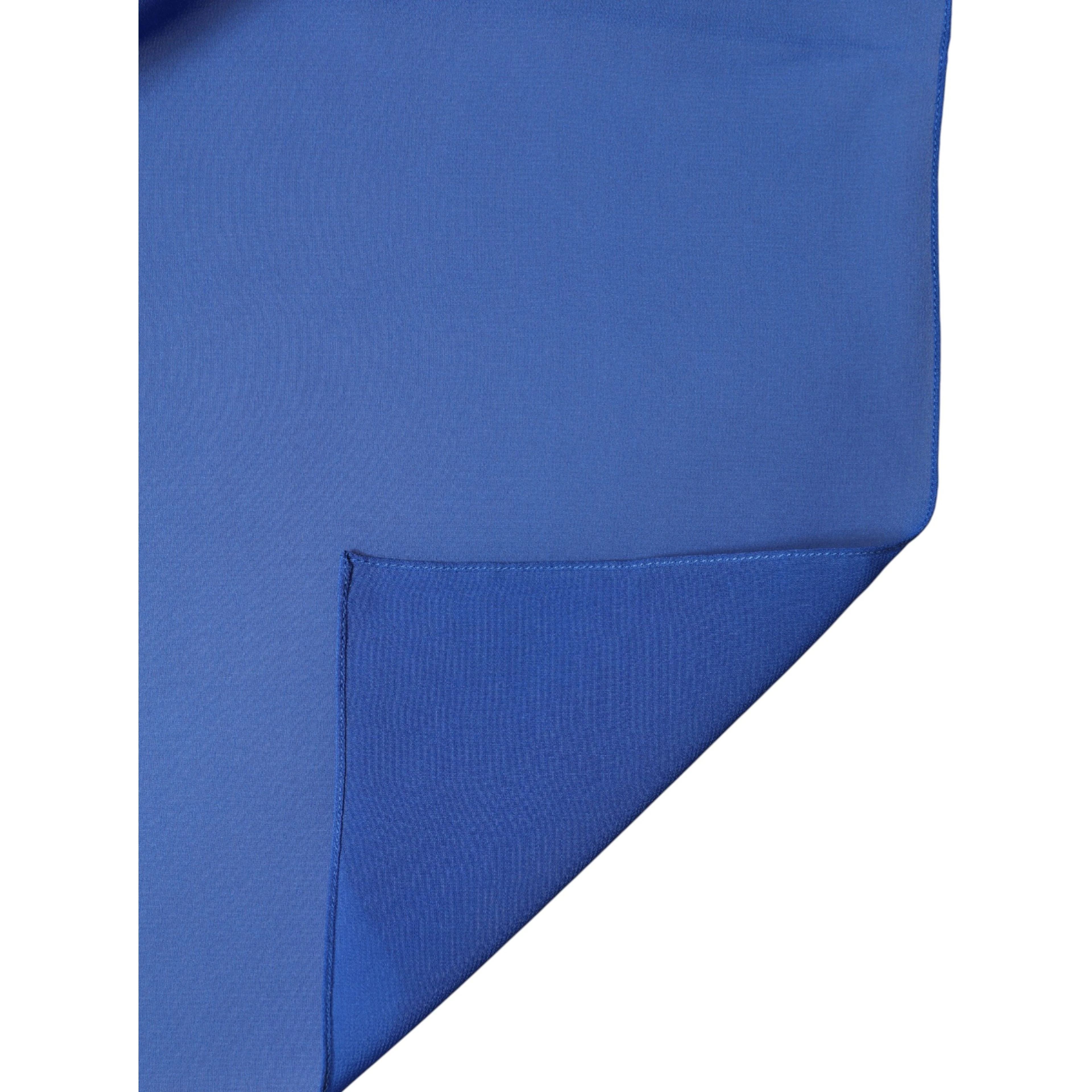Blue Silk Stole Neck Wrap Shawl Men  Scarf
