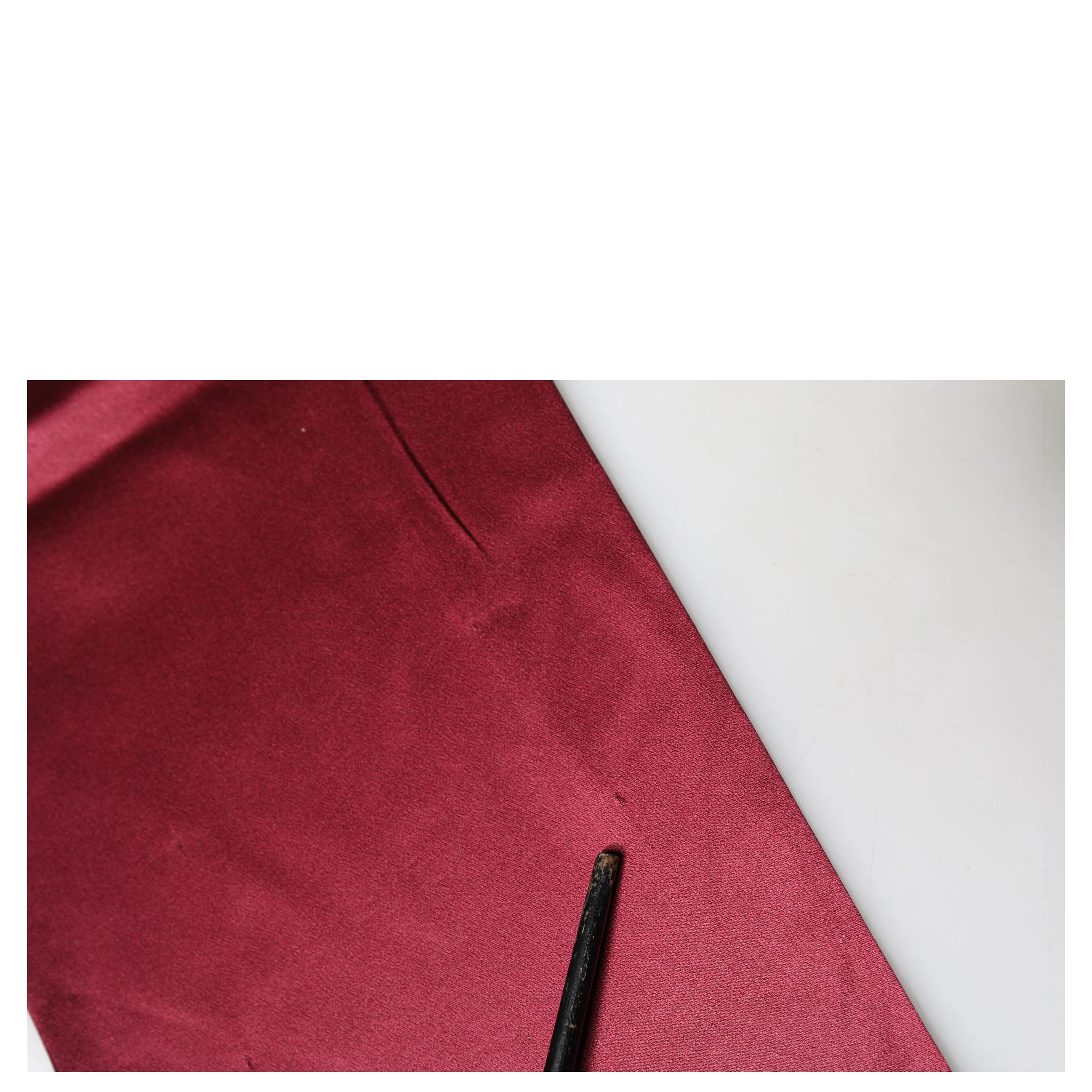 Red Satin Silk Fringes Neck Foulard Scarf