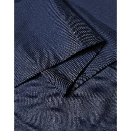 Navy Blue Silk Fringes Neck Foulard Scarf