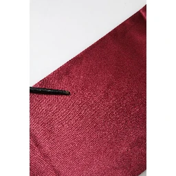 Red Satin Silk Fringes Neck Foulard Scarf
