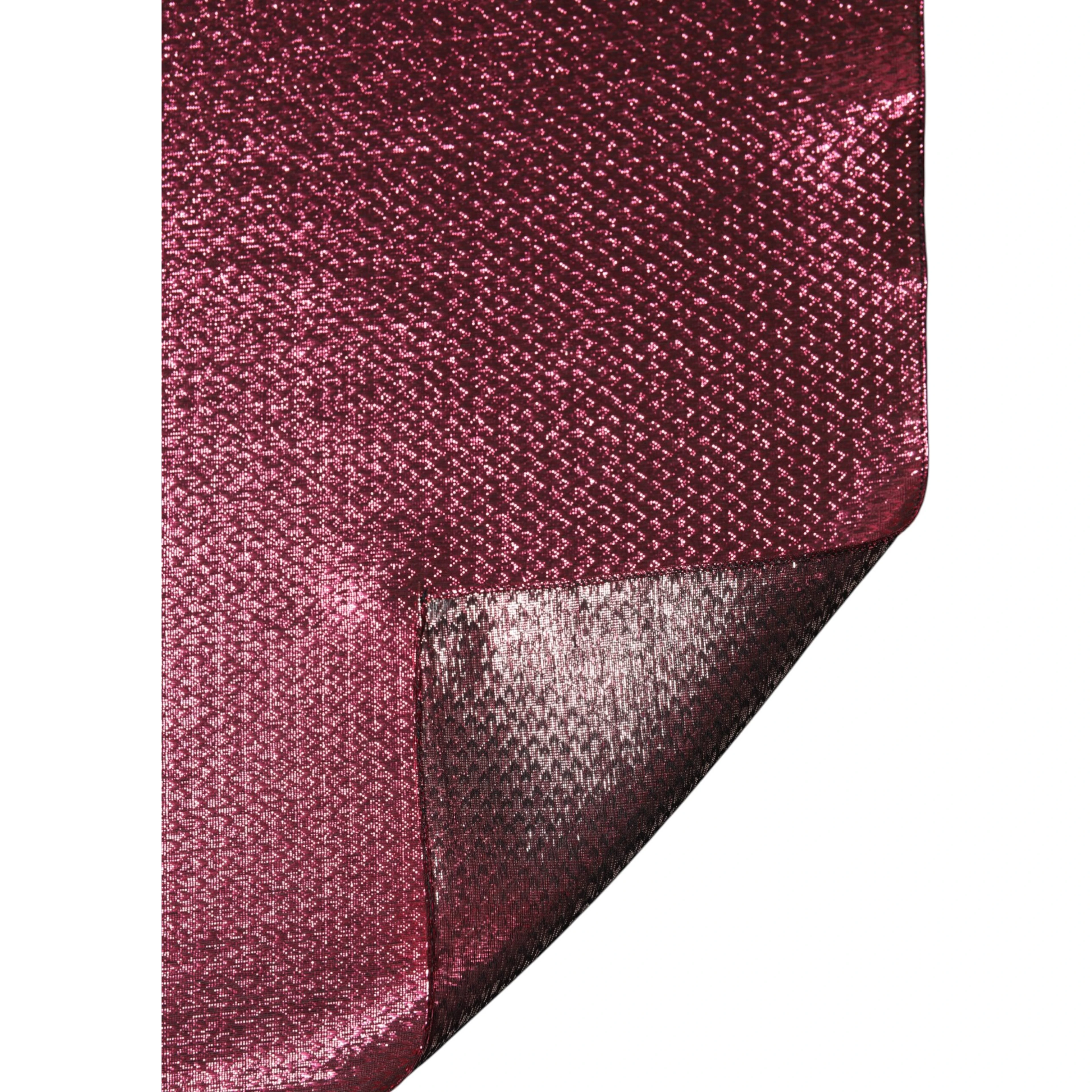 Metallic Pink Silk Square Foulard Scarf