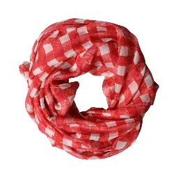 Red Checkered Stole Neck Wrap Shawl Scarf
