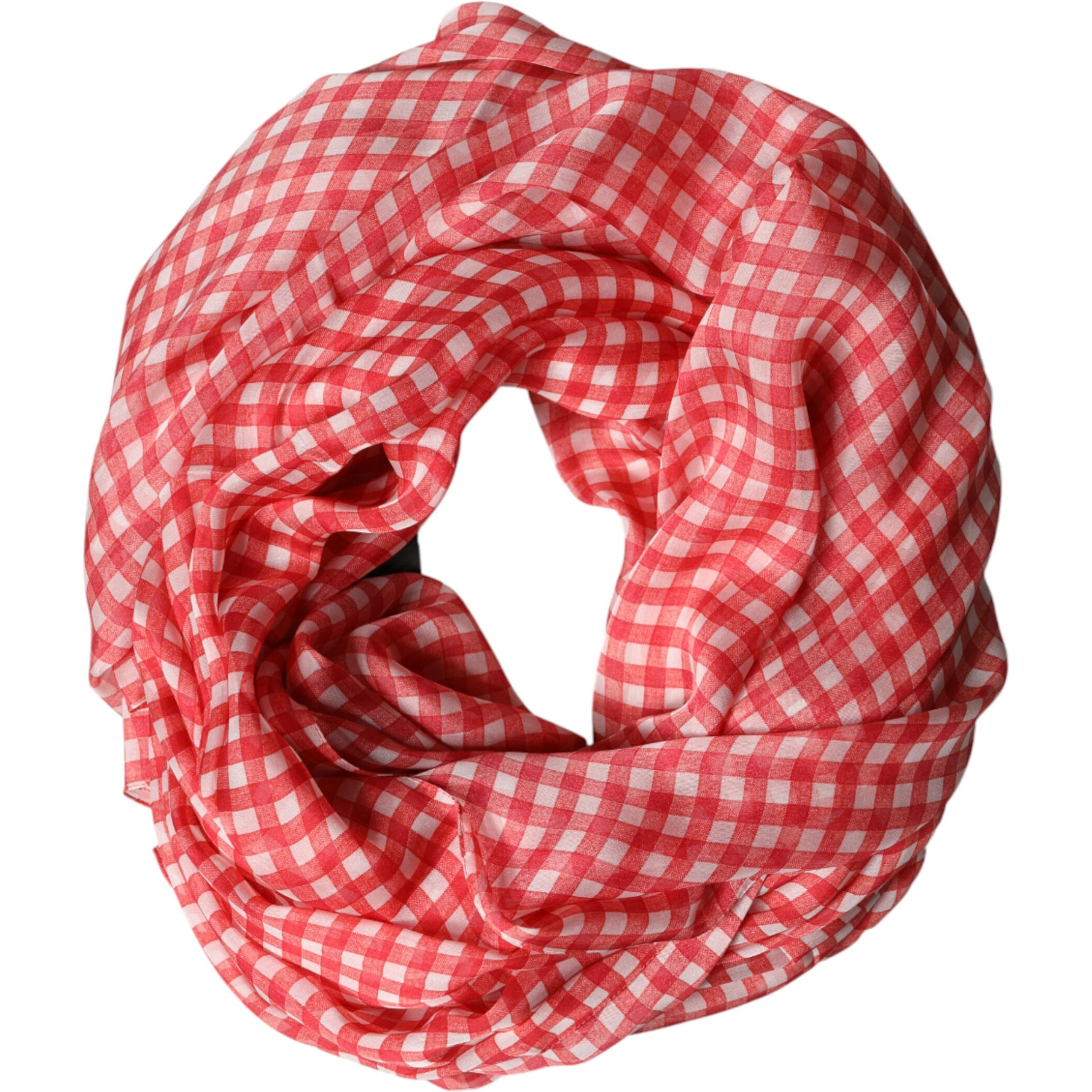 Red Checkered Plaid Neck Wrap Shawl Scarf