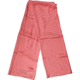 Red Checkered Silk Neck Wrap Shawl Scarf