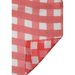 Red Checkered Stole Neck Wrap Shawl Scarf