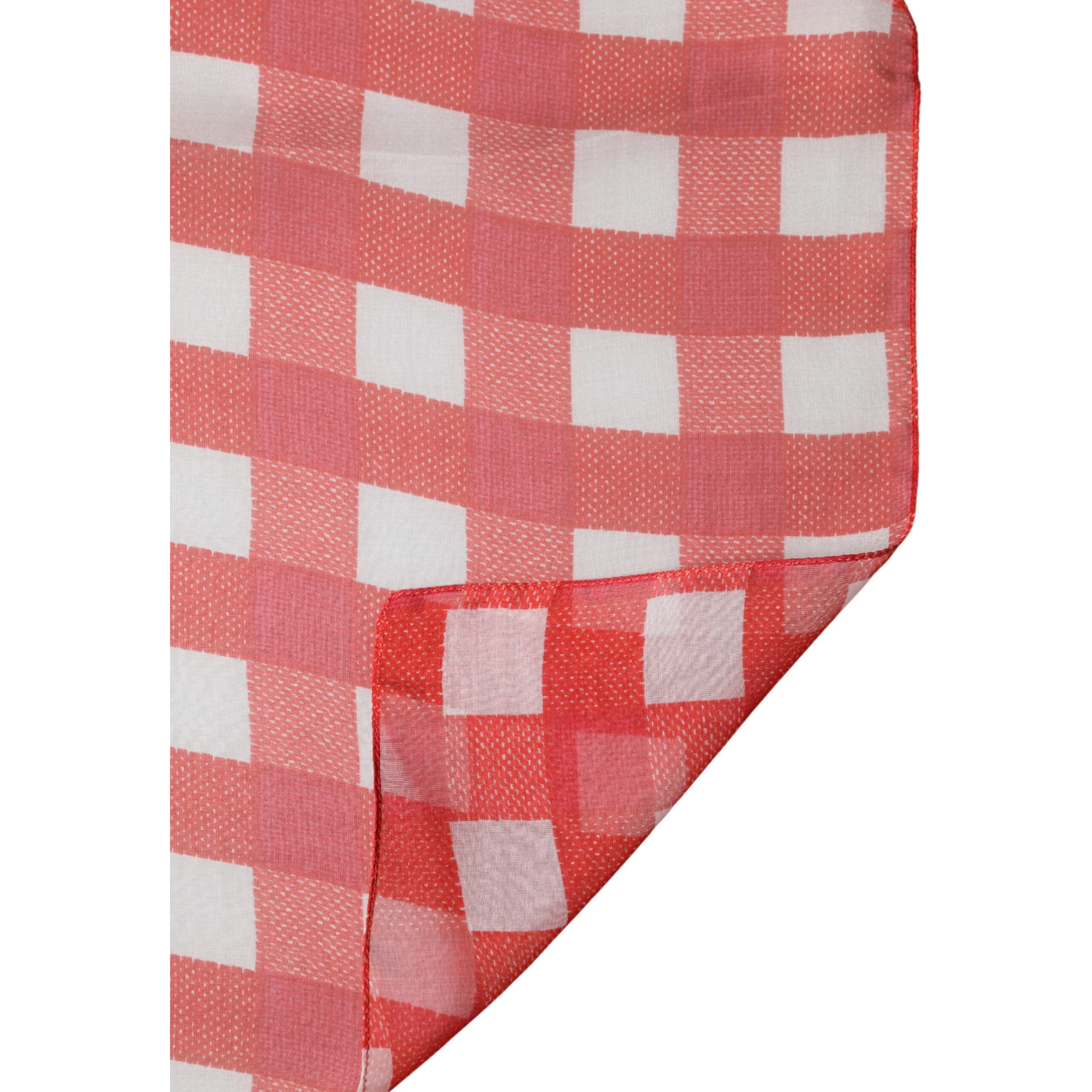 Red Checkered Stole Neck Wrap Shawl Scarf