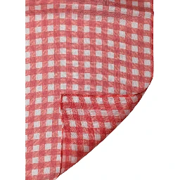 Red Checkered Silk Neck Wrap Shawl Scarf