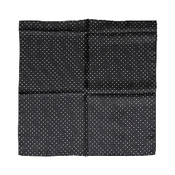 Black Polka Dot Silk Square Foulard Scarf