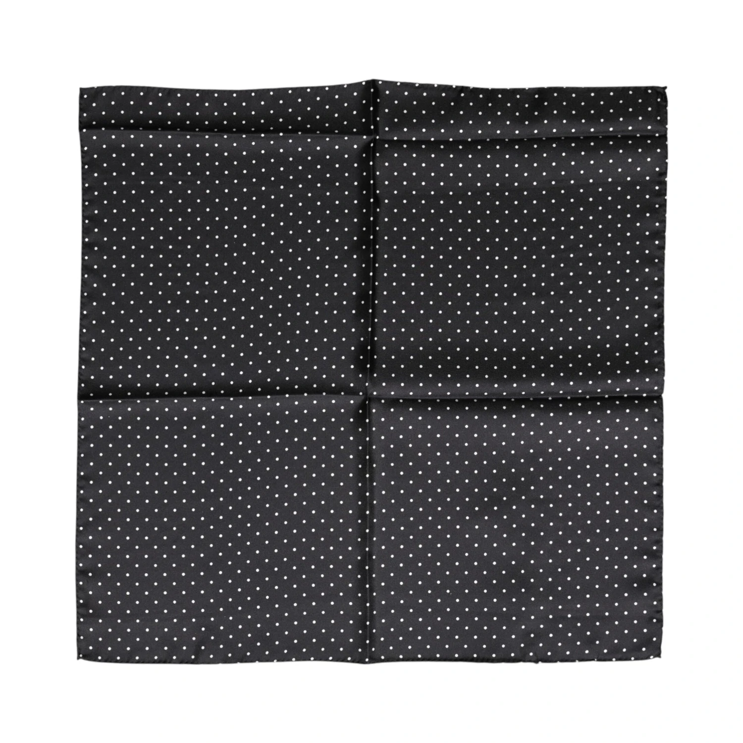 Black Polka Dot Silk Square Foulard Scarf