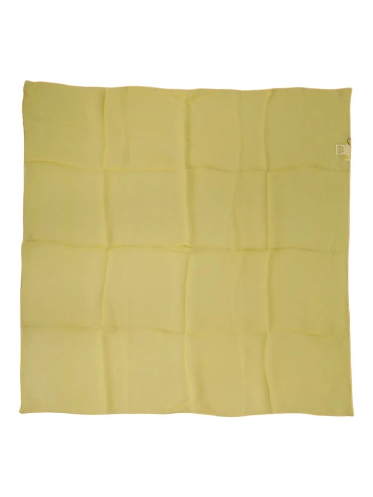 Yellow Silk Neck Wrap Square Foulard Scarf