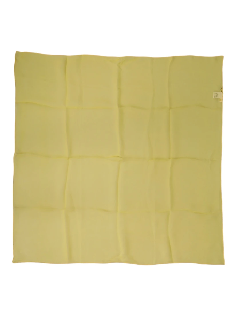 Yellow Silk Neck Wrap Square Foulard Scarf