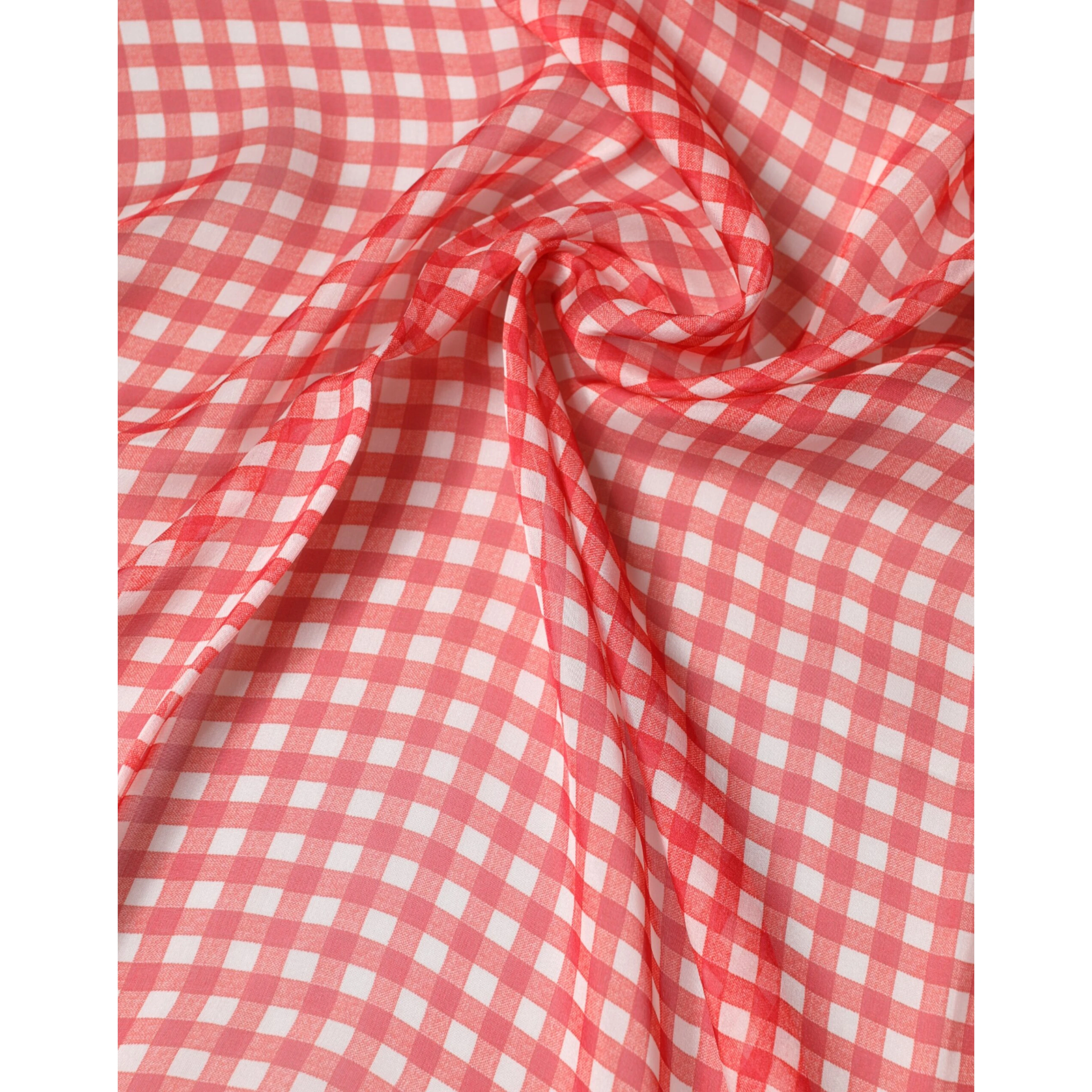 Red Checkered Plaid Neck Wrap Shawl Scarf