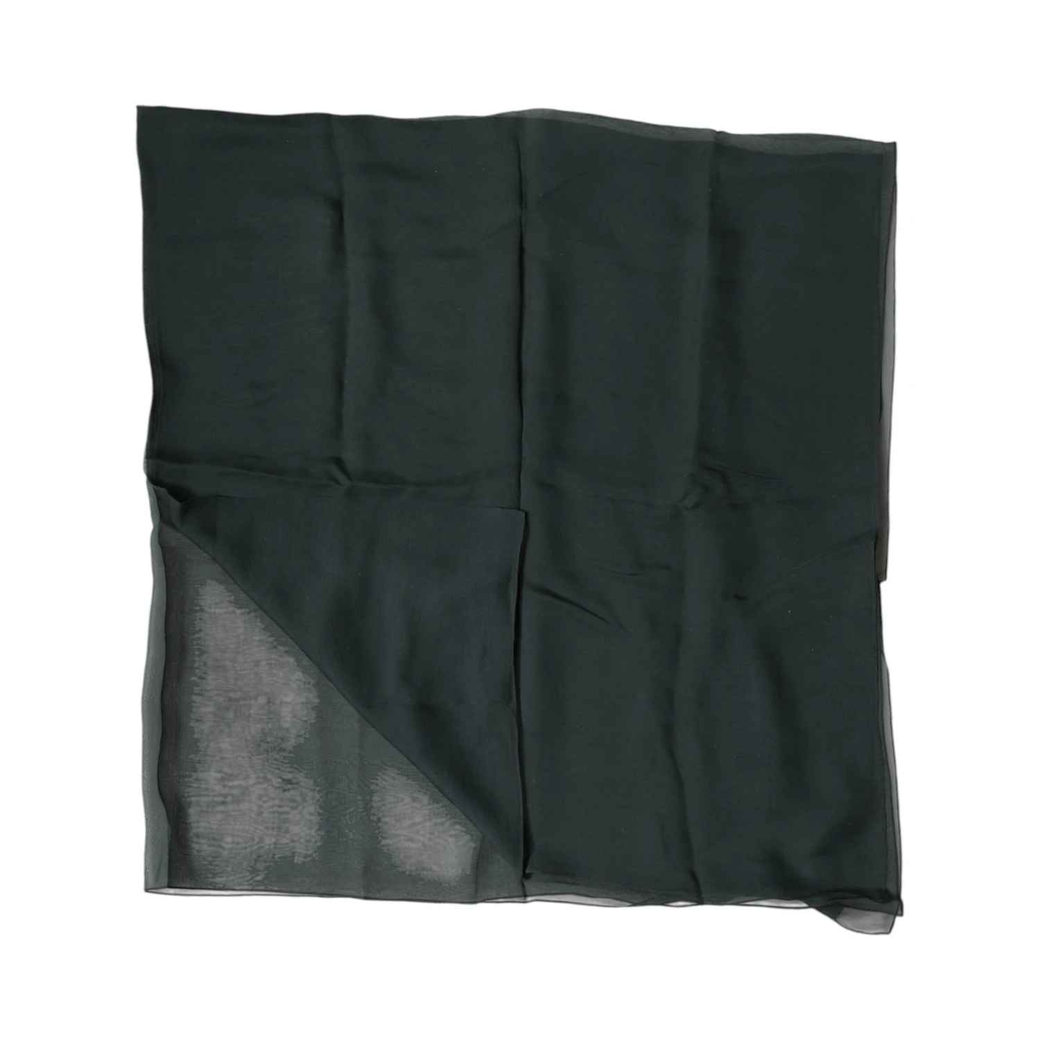 Dark Green Silk Neck Wrap Foulard  Scarf