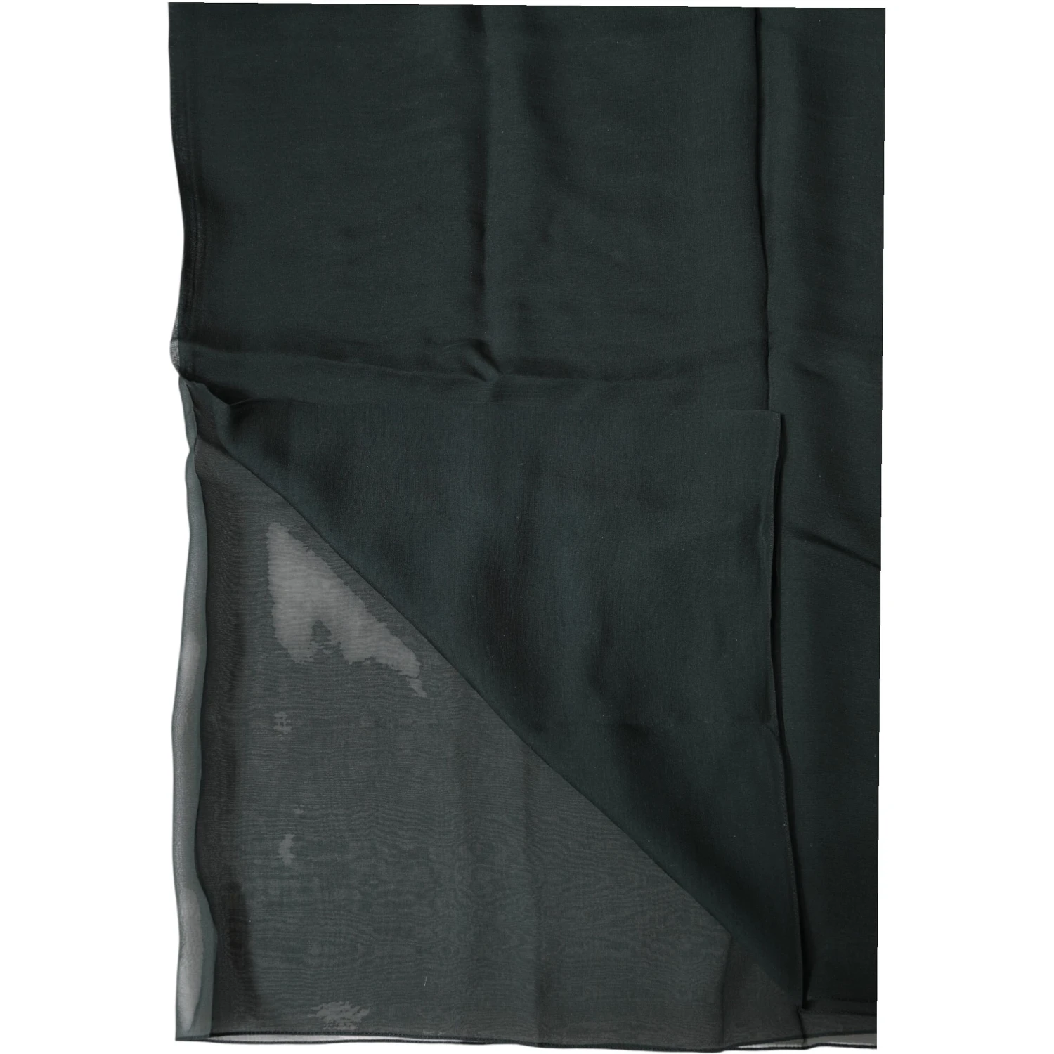 Dark Green Silk Neck Wrap Foulard  Scarf
