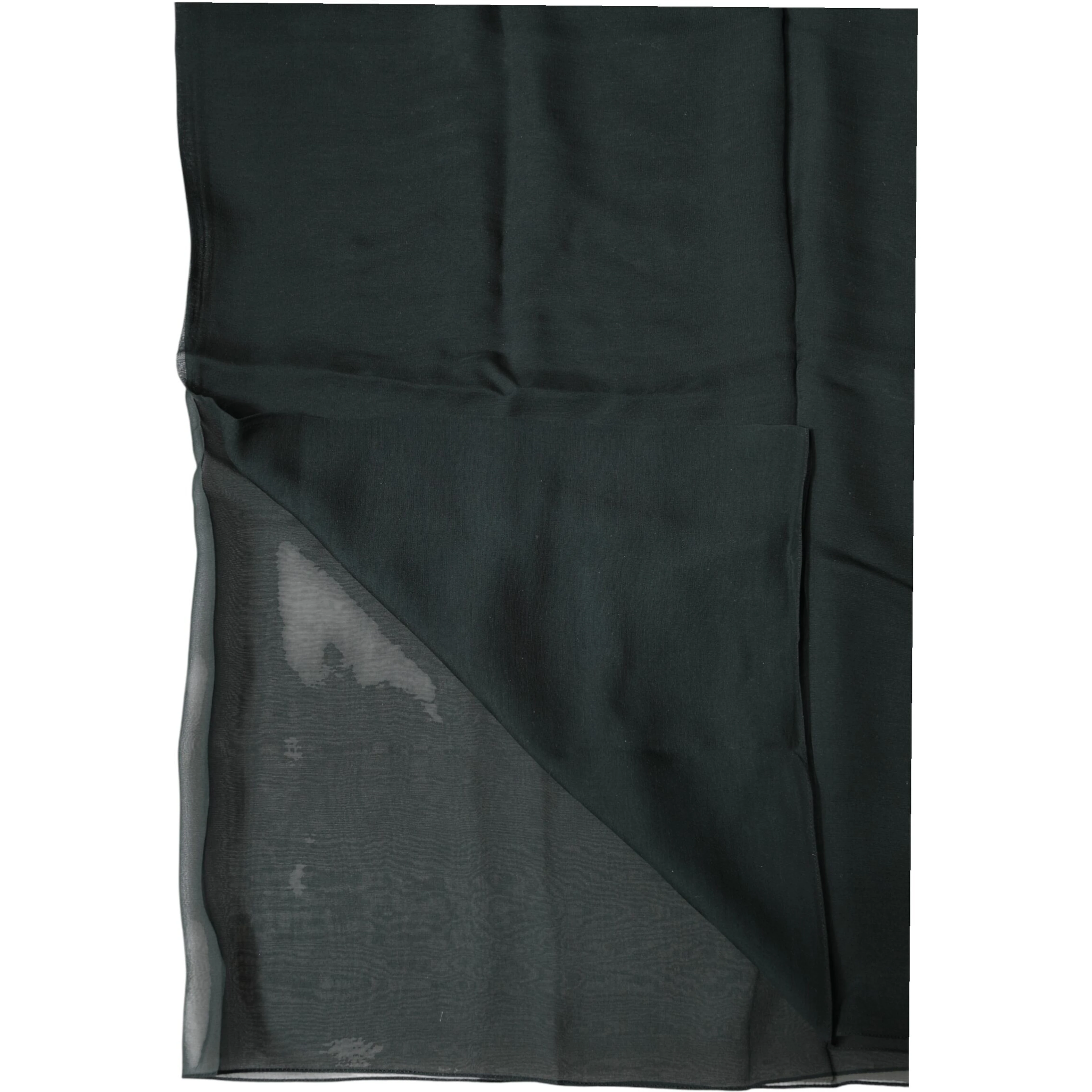 Dark Green Silk Neck Wrap Foulard  Scarf