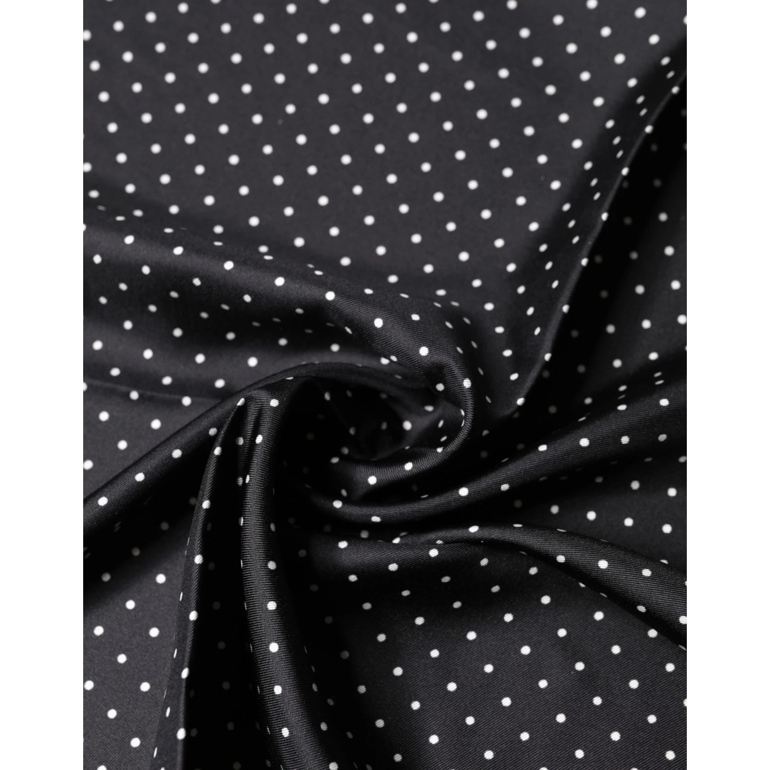Black Polka Dot Silk Square Foulard Scarf
