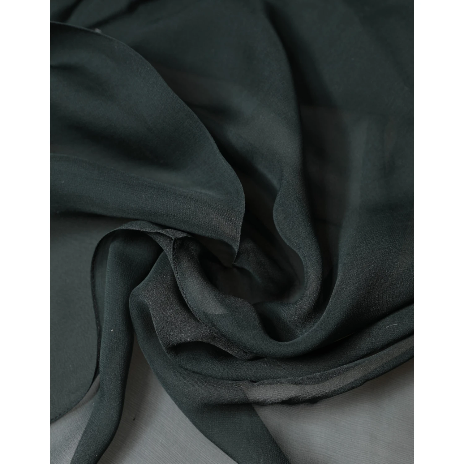 Dark Green Silk Neck Wrap Foulard  Scarf