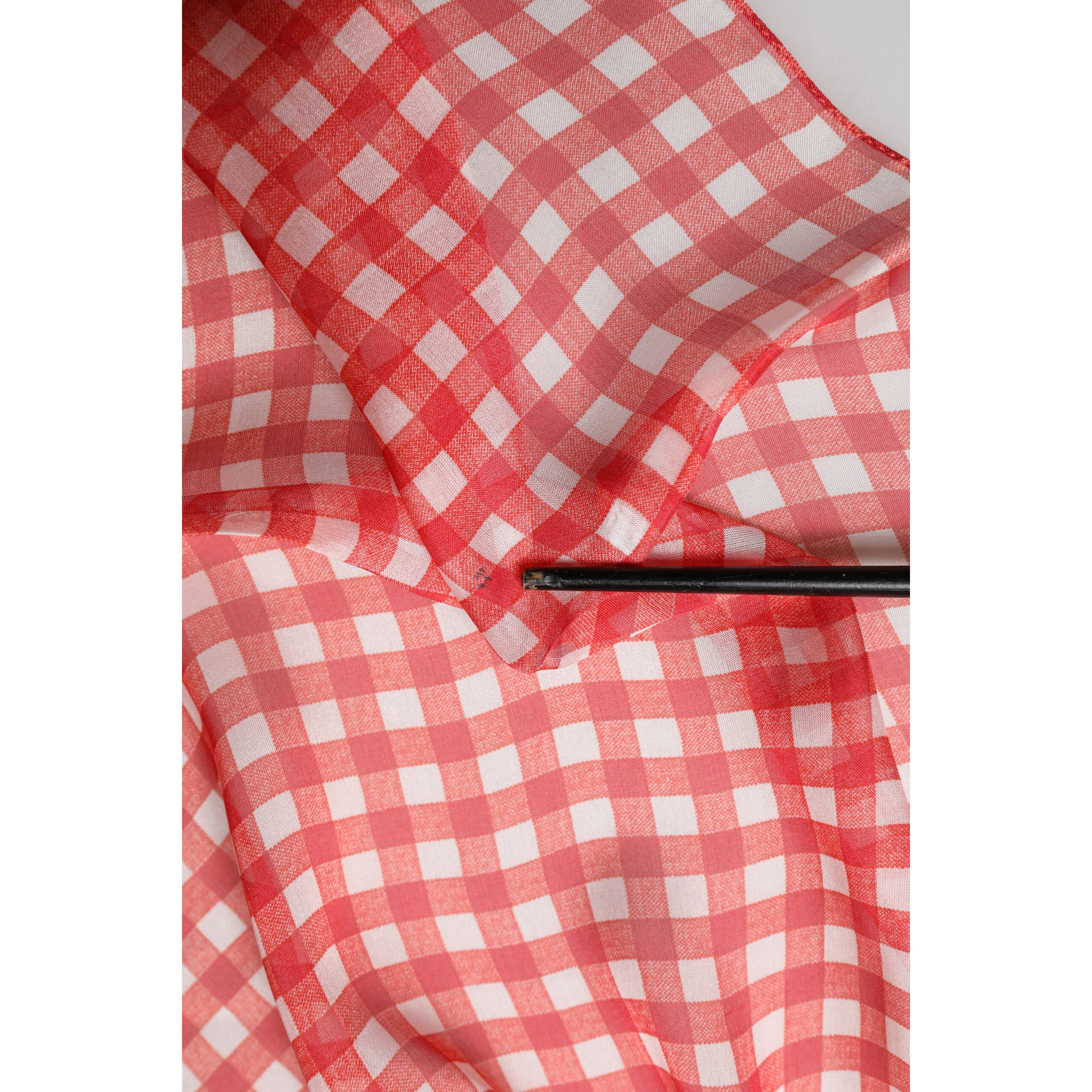 Red Checkered Plaid Neck Wrap Shawl Scarf