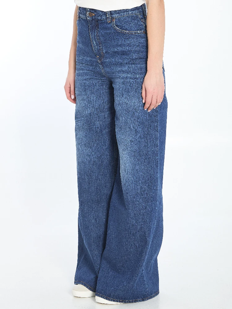 Wide-leg denim jeans alternative