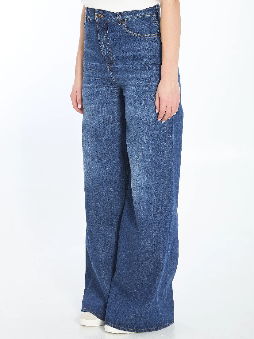 Wide-leg denim jeans
