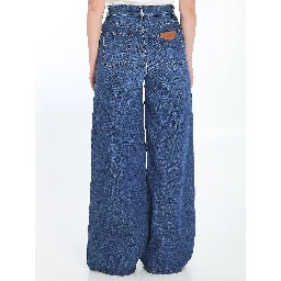 Wide-leg denim jeans