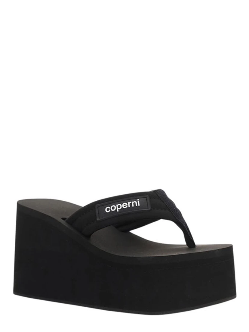Black Polyamide Platform Sandals