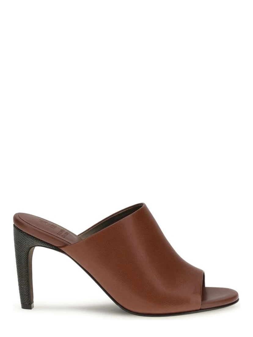 Brown Calf Leather Bos Taurus Mules