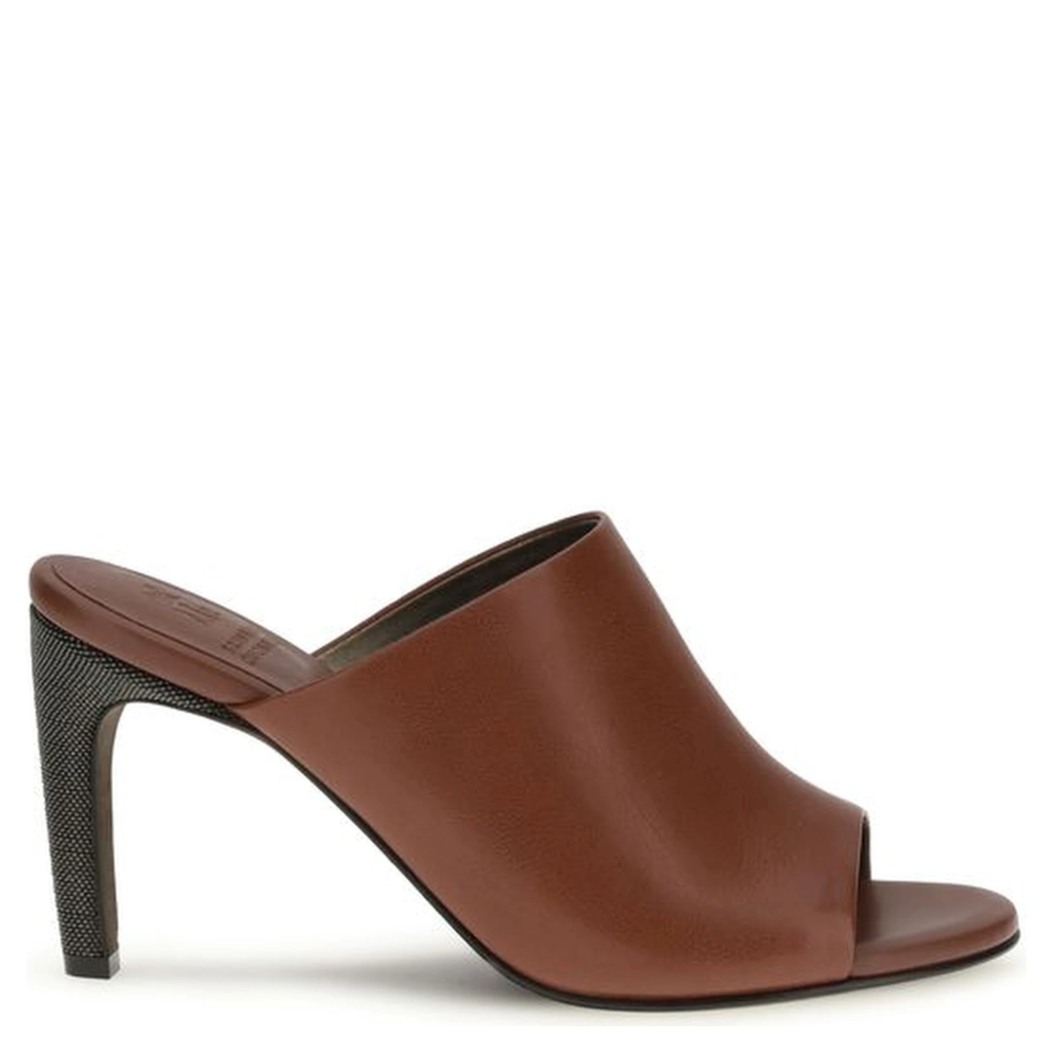 Brown Calf Leather Bos Taurus Mules
