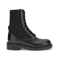Black Calf Leather Bos Taurus Lace-Up Boots