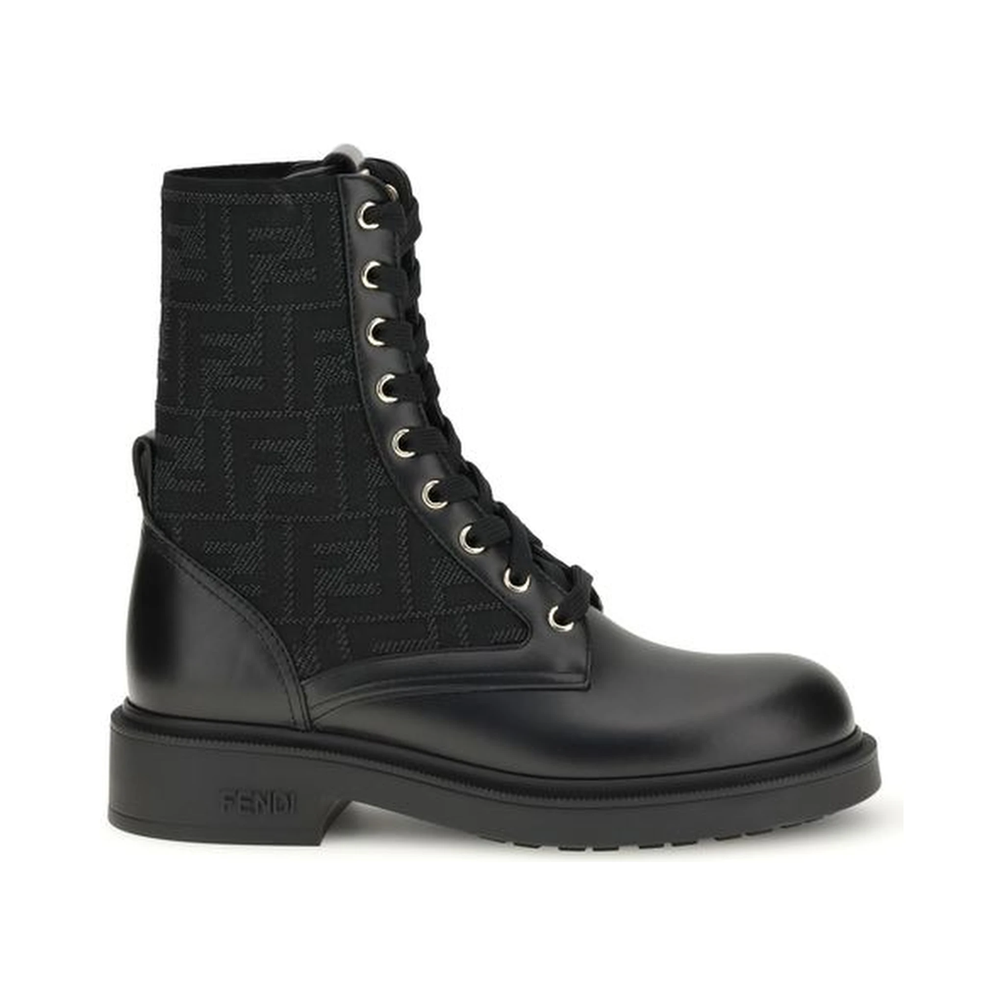 Black Calf Leather Bos Taurus Lace-Up Boots