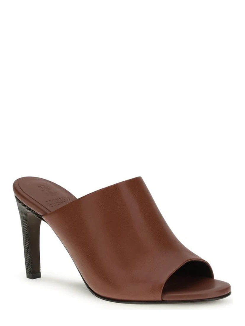 Brown Calf Leather Bos Taurus Mules