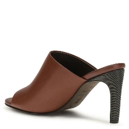 Brown Calf Leather Bos Taurus Mules