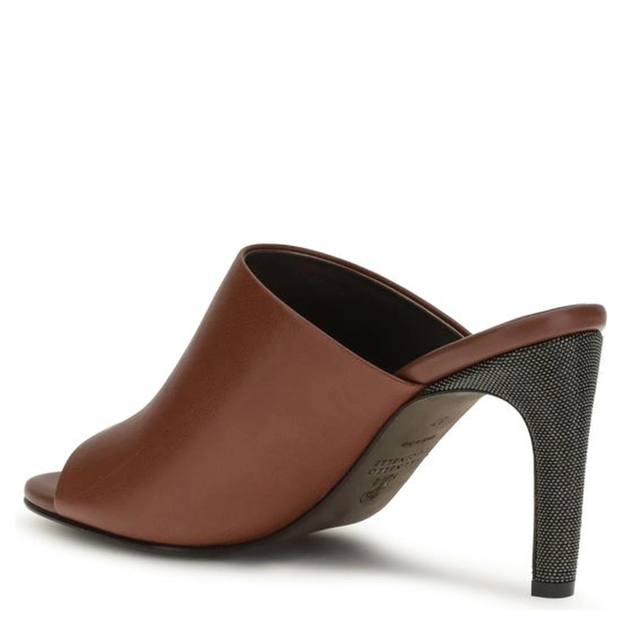 Brown Calf Leather Bos Taurus Mules