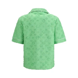 Bicolor Cotton Shortsleeve Shirt