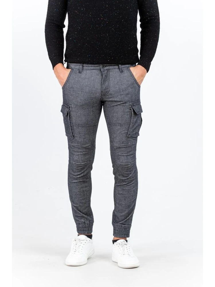 Gray Cotton Cargo Pants