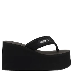 Black Polyamide Platform Sandals