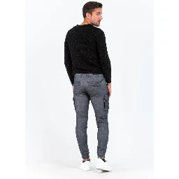 Gray Cotton Cargo Pants