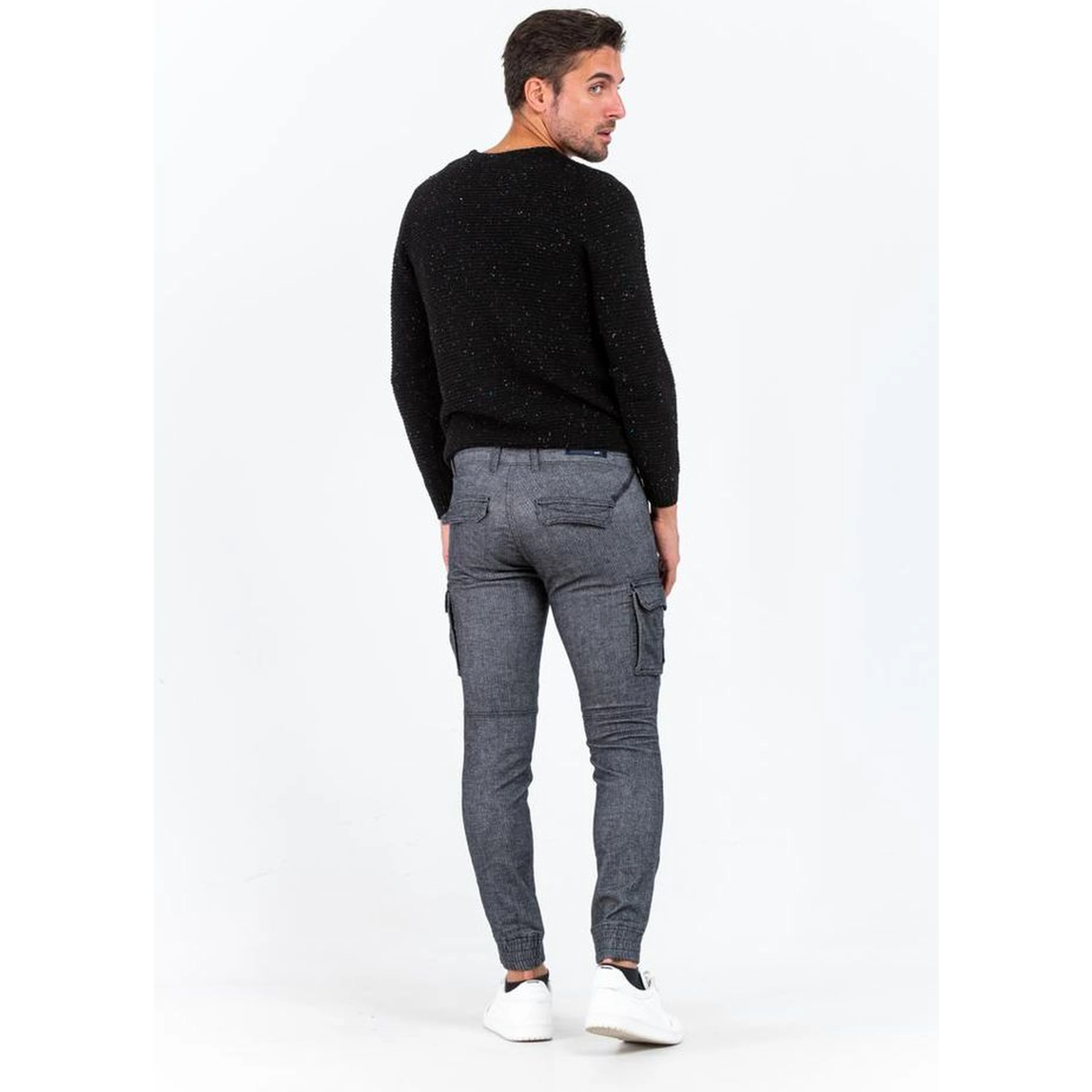 Gray Cotton Cargo Pants