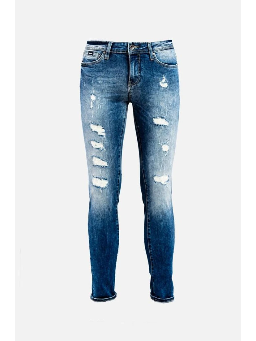 Blue Cotton Relaxed Fit Jeans