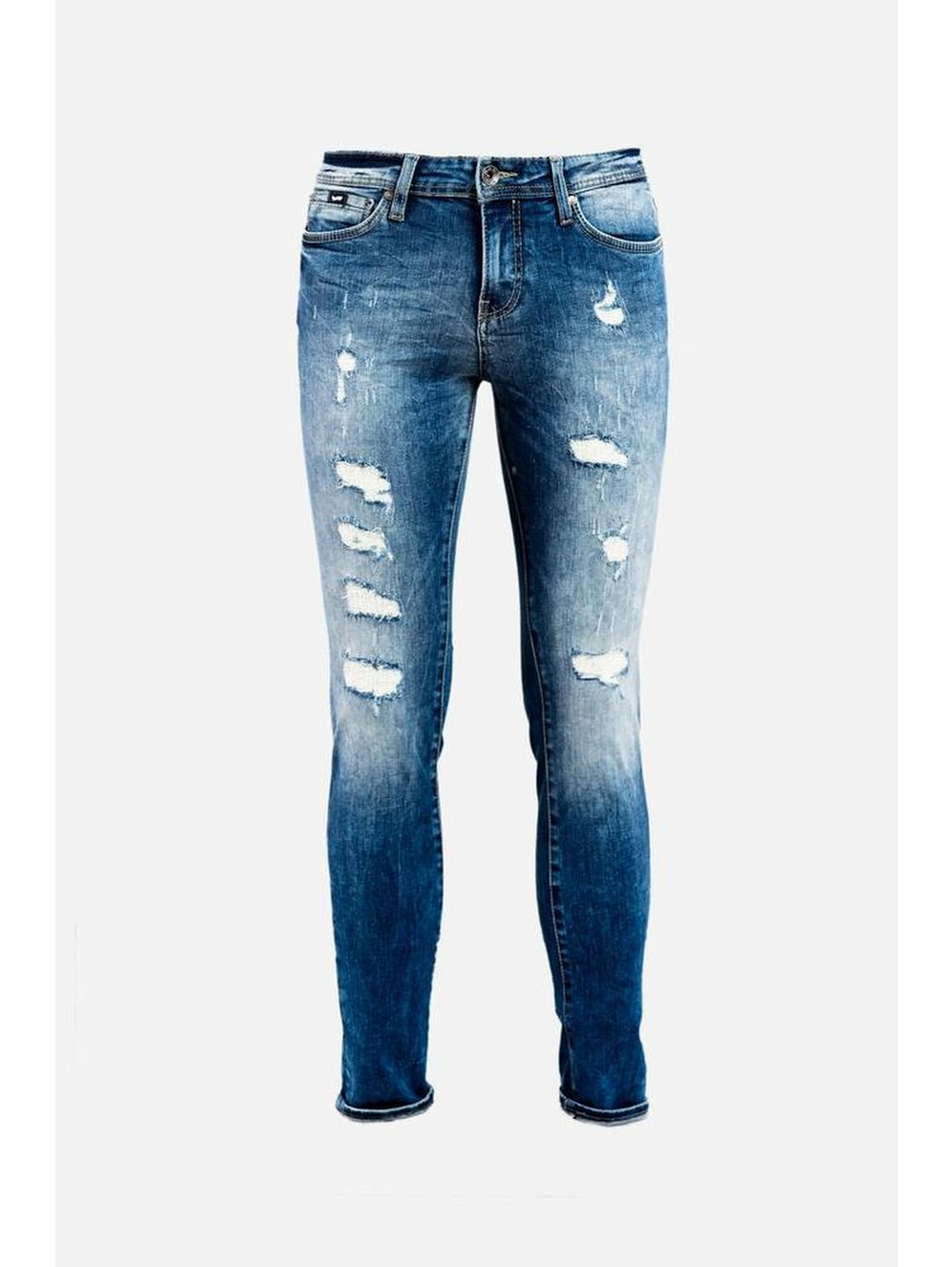 Blue Cotton Relaxed Fit Jeans