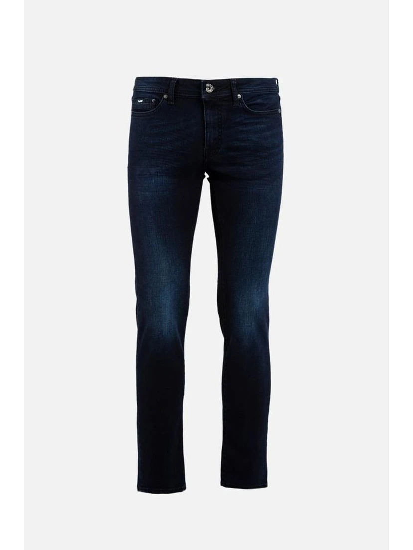 Blue Cotton Slim Fit Jeans