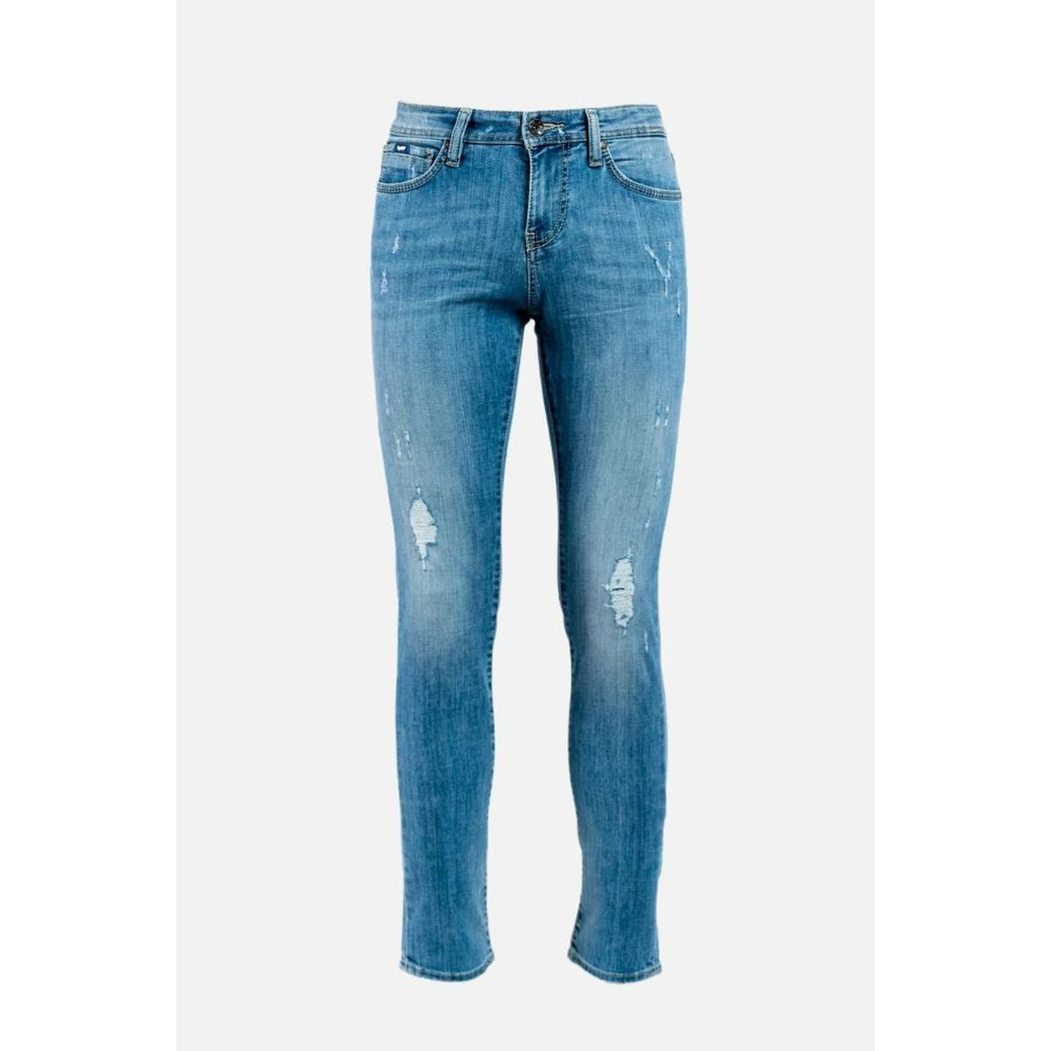 Blue Cotton Skinny Jeans