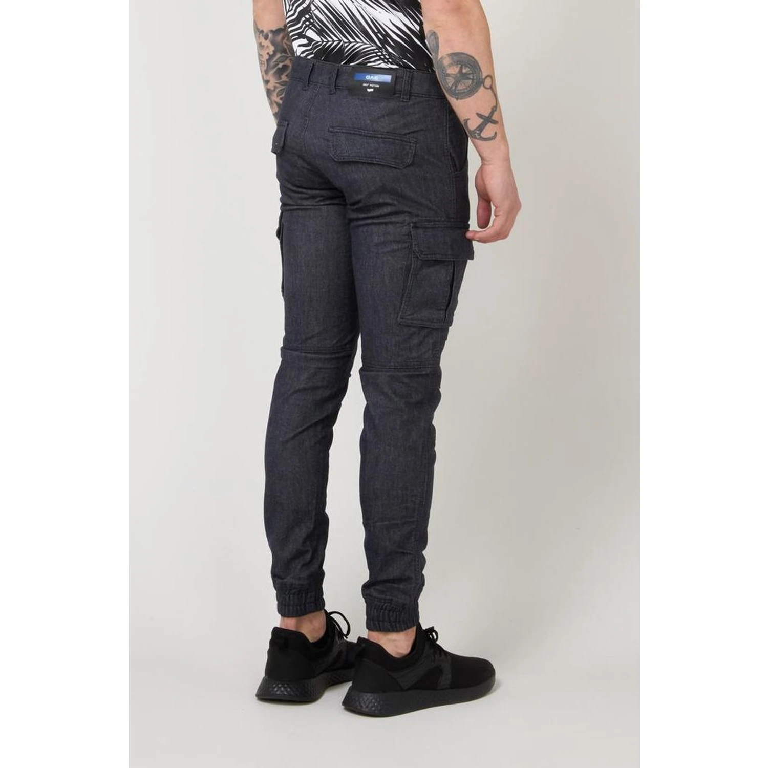 Navy Blue Polyester Cargo Pants