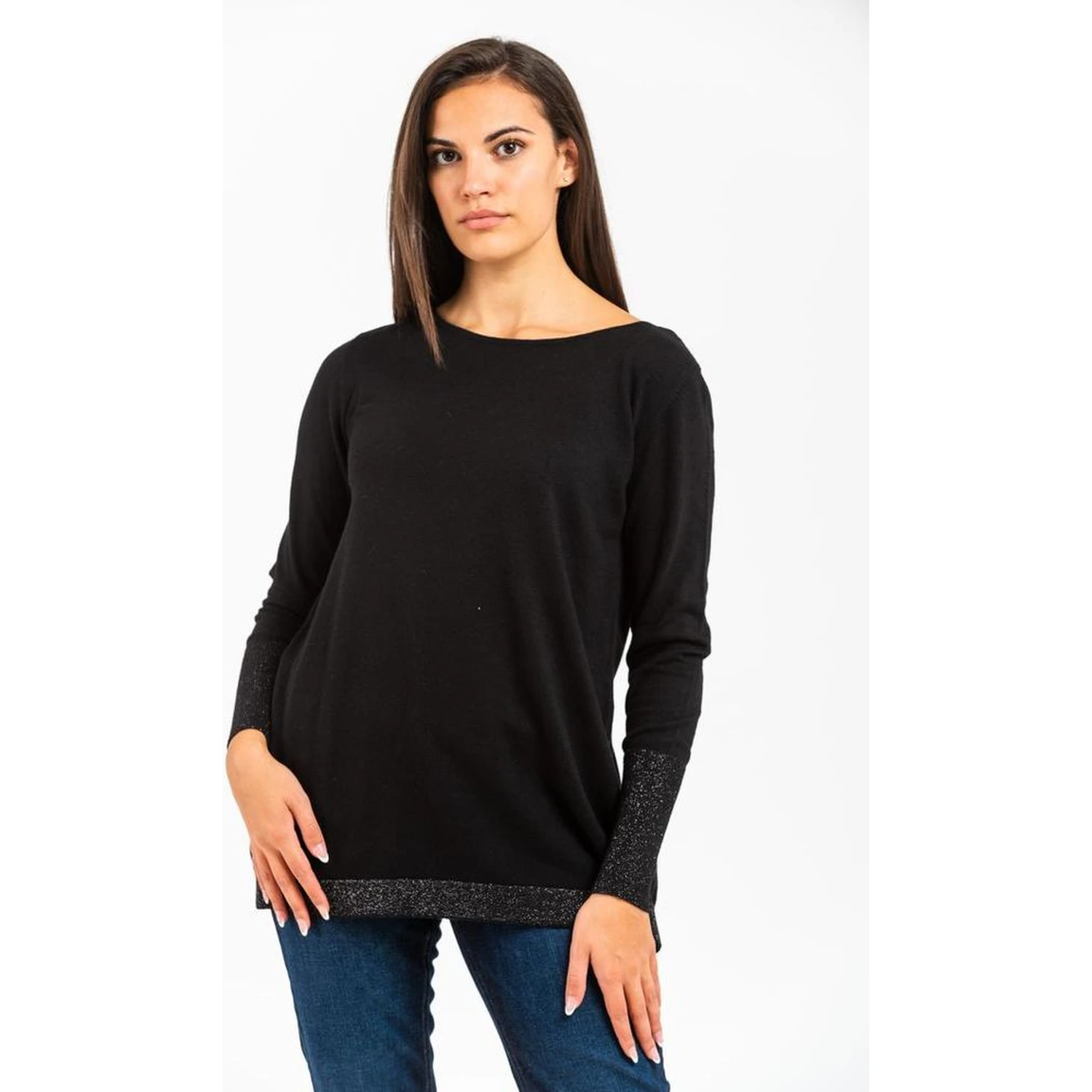 Black Cotton Sweatshirt