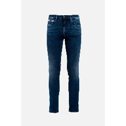 Blue Cotton Skinny Jeans