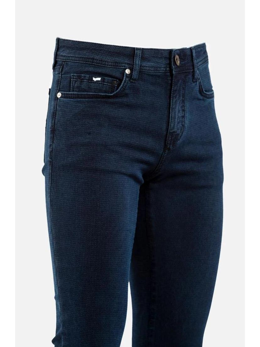 Blue Cotton Slim Fit Jeans