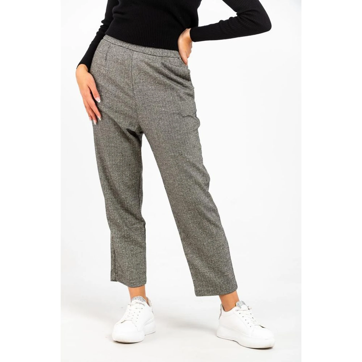 Black Wool Casual Pants